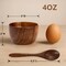 Set of 4 Acacia Wooden Bowl, 4 Oz Small Dipping Sauce Bowl with Spoon, 3 Inch Charcuterie Dish, Soup Water Cup for Condiments, Jam, Nuts, Appetizer, Snack, Yogurt